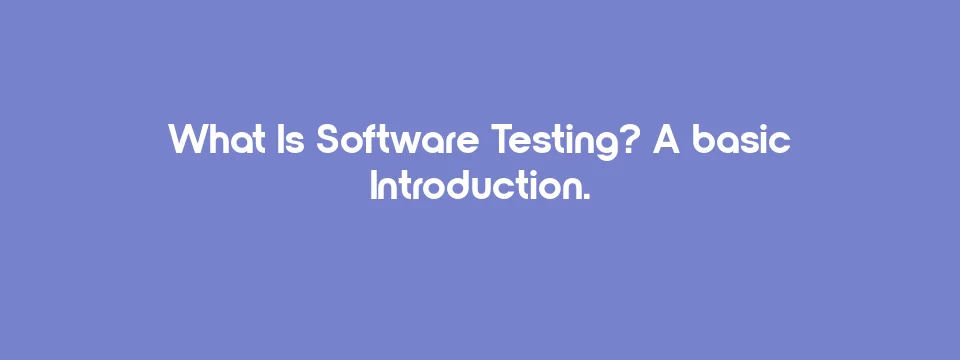 What Is Software Testing? A basic Introduction.