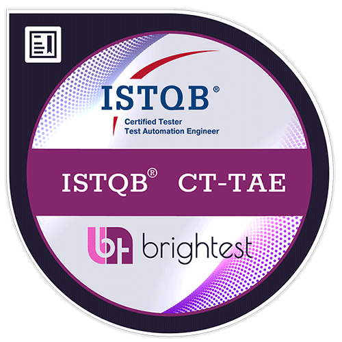 Digital Badge from the certification company Brightest for ISTQB® Certified Tester Advanced Level - Test Automation Engineer