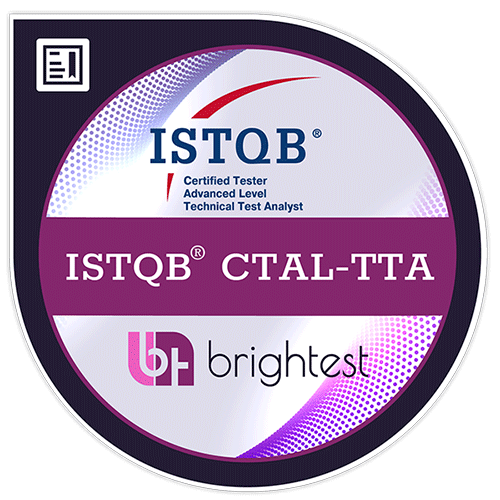 Digital Badge from the certification company Brightest for ISTQB® Certified Tester Advanced Level - Technical Test Analyst