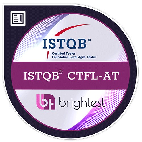 Digital Badge from the certification company Brightest for ISTQB® Certified Tester Foundation Level - Agile Tester