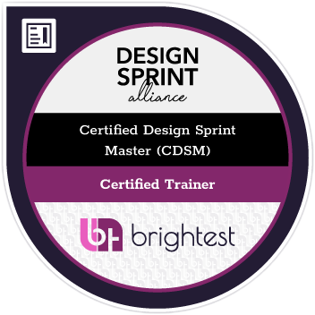 Digital Badge from the certification company Brightest for Design Sprint Master